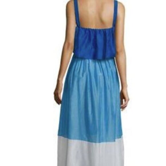 Diane Von Furstenberg Dress M Color-block Cotton And Silk-blend Maxi - Picture 7 of 7